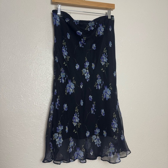 Junction West Floral Chiffon & Silk Skirt - Picture 1 of 7